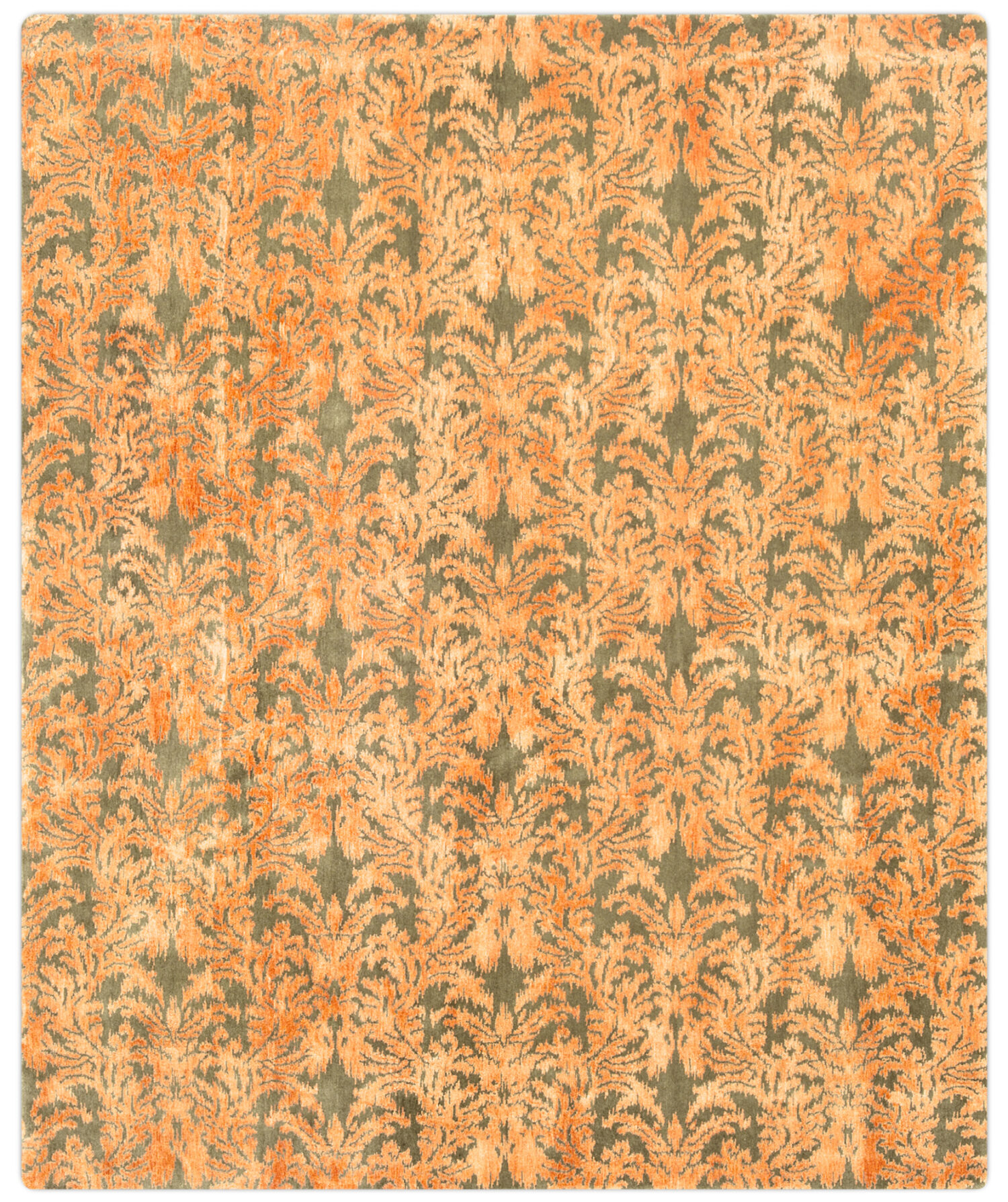 Ikat Royal Damask Orange Olive £2,070.00 (RRP £10,350.00)